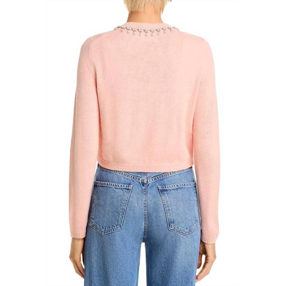 NEW CINQ A SEPT isolde embroidered cardigan in pink - Picture 2 of 3